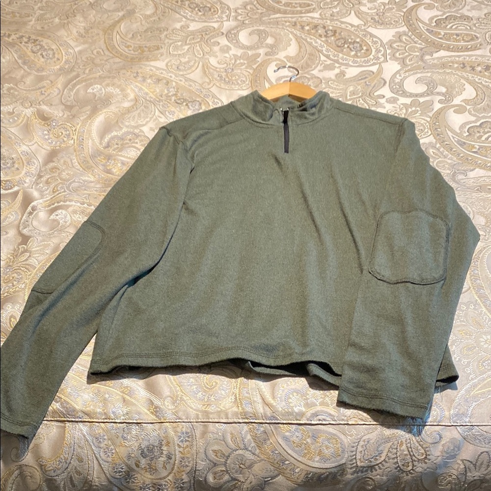 Men's Green Quarter-Zip Sweater